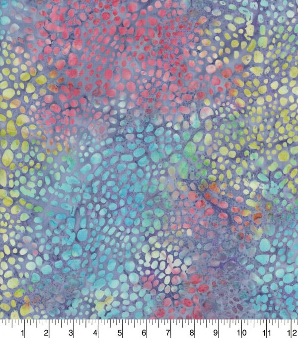 Skin Light Blue Multi Batik Cotton Fabric - Image 2